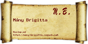 Mány Brigitta névjegykártya